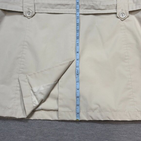 White Stag Womens Light Khaki Trench Coat Belted Long Sleeve Button Front Sz 2X - Picture 15 of 16